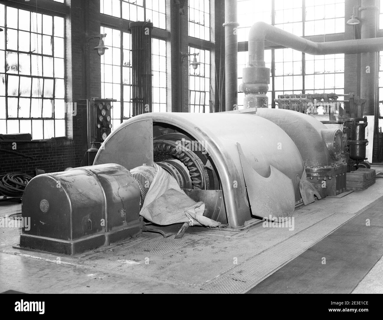 The AC Turbine at The Huber Coal Breaker, Ashley Pennsylvania.Owned by the Blue Coal Coporation. Stock Photo