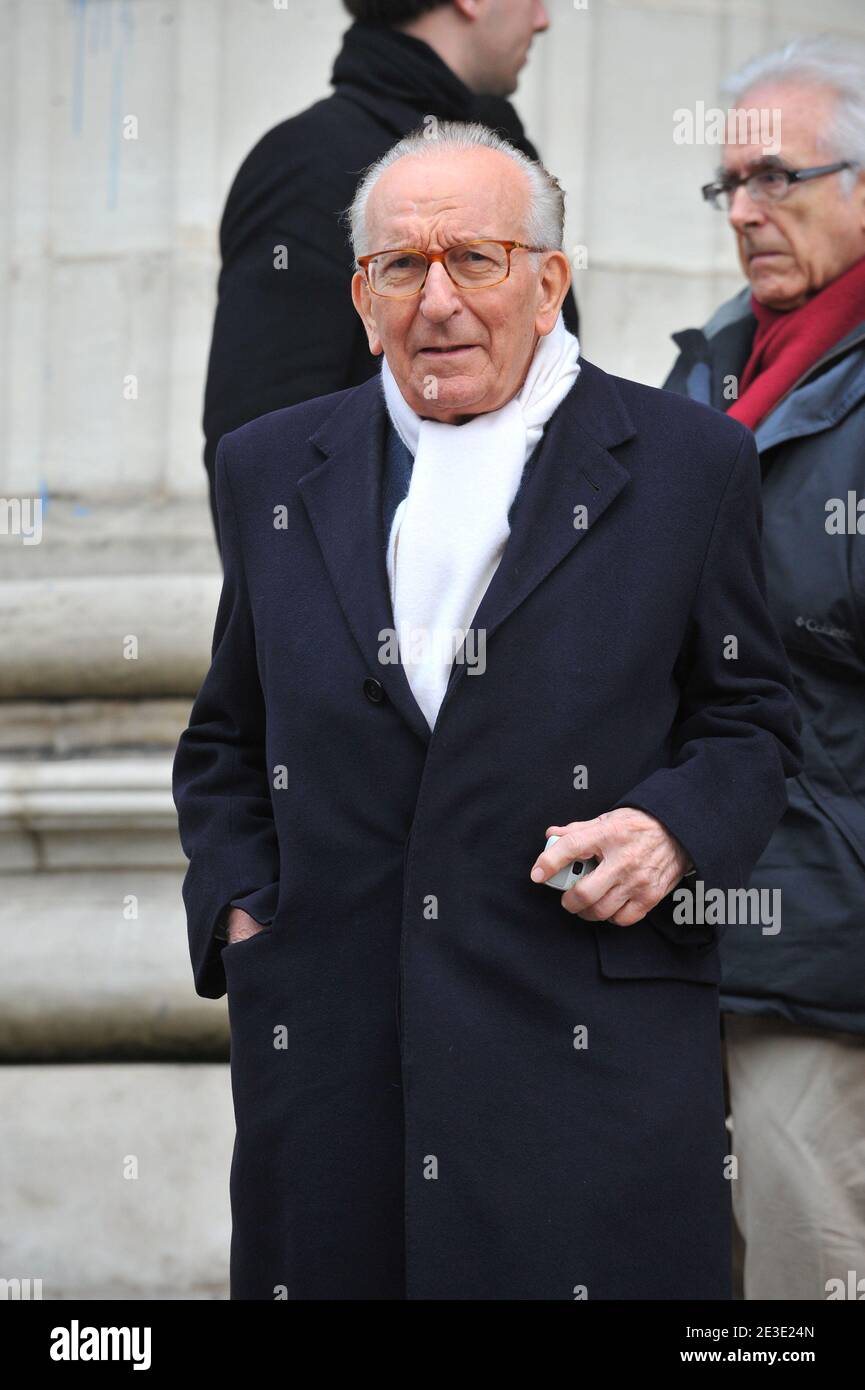 Yvon Gattaz leaving the tribute to French master pastry chef Gaston Lenotre during a mass at the Madeleine church in Paris, France on January 13, 2009. Gaston Lenotre, who built a worldwide empire with his gourmet dessert creations that defined modern patisserie, died on January 8, 2009 at the age of 88. Photo by Mousse/ABACAPRESS.COM Stock Photo