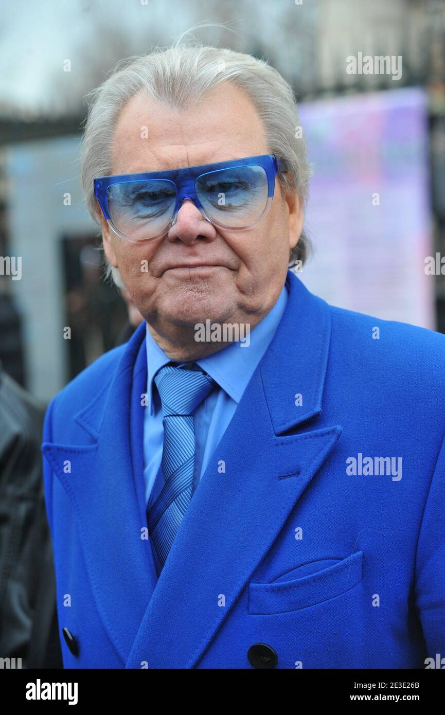 Michou leaving the tribute to French master pastry chef Gaston Lenotre during a mass at the Madeleine church in Paris, France on January 13, 2009. Gaston Lenotre, who built a worldwide empire with his gourmet dessert creations that defined modern patisserie, died on January 8, 2009 at the age of 88. Photo by Mousse/ABACAPRESS.COM Stock Photo