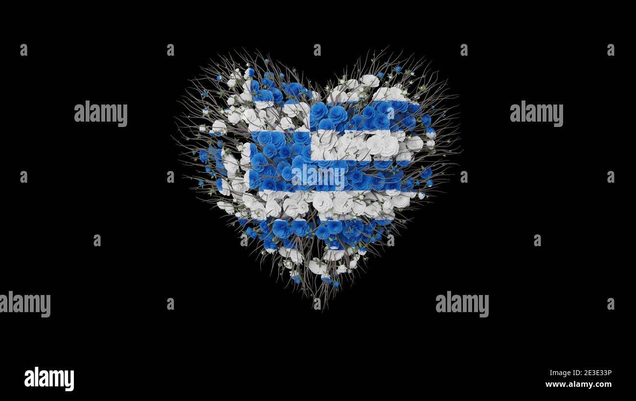 Greece National Day. March 25. Independence Day. Heart shape made out