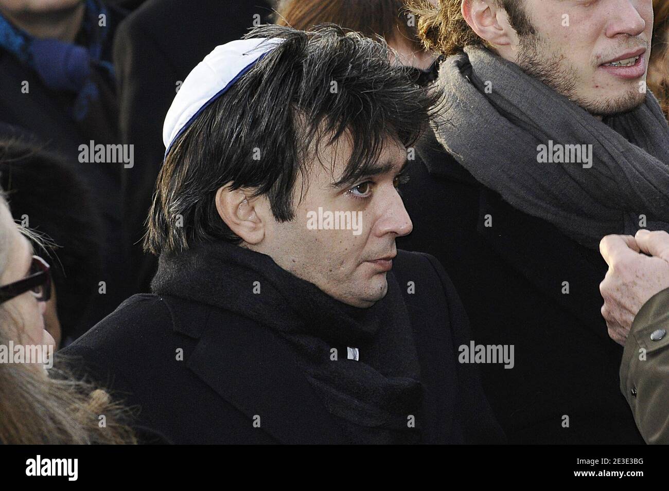 Thomas Langmann attending the funeral ceremony of French producer, director and actor Claude Berri at Bagneux cemetery's jewish district near Paris, France on January 15, 2009. Claude Berri, a legendary figure of French cinema since more than a half-century, died of a 'cerebral vascular' problem few days ago. He had his most recent success with 'Bienvenue chez les Ch'tis' ( Welcome to the Sticks), which has been seen by 20 million people in France. Photo by ABACAPRESS.COM Stock Photo