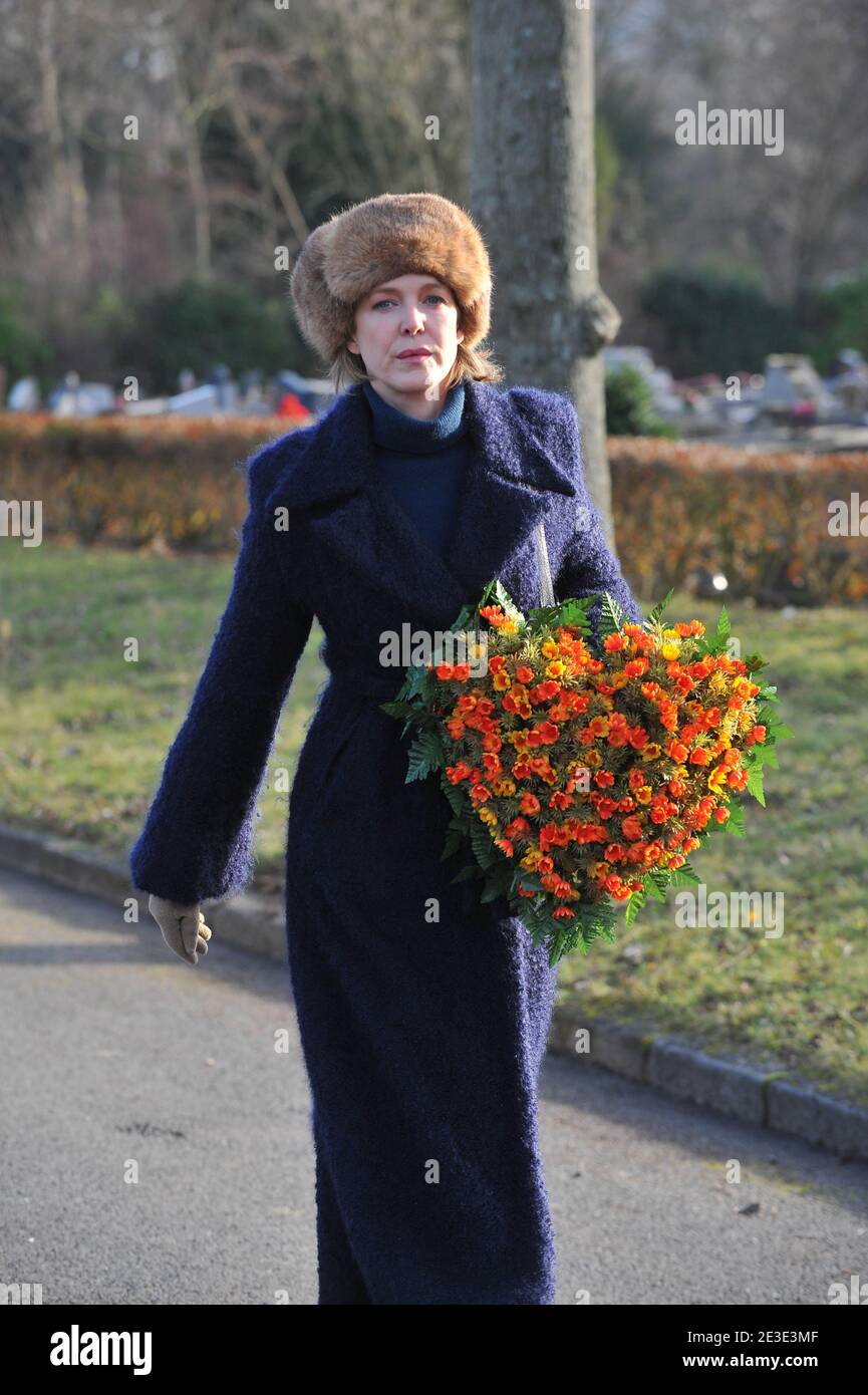 Agnes Soral attending the funeral ceremony of French producer, director and actor Claude Berri at Bagneux cemetery near Paris, France on January 15, 2009. Photo by ABACAPRESS.COM Stock Photo