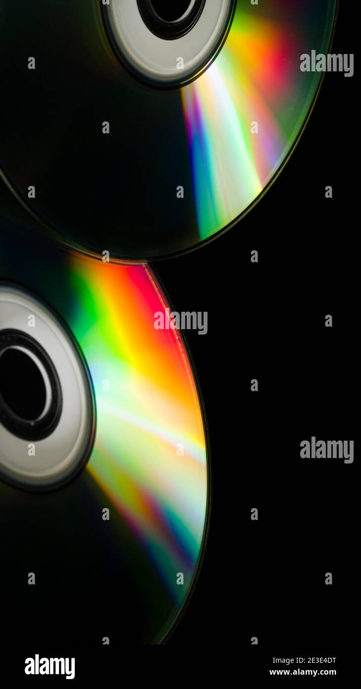 compact-discs on a black background Stock Photo