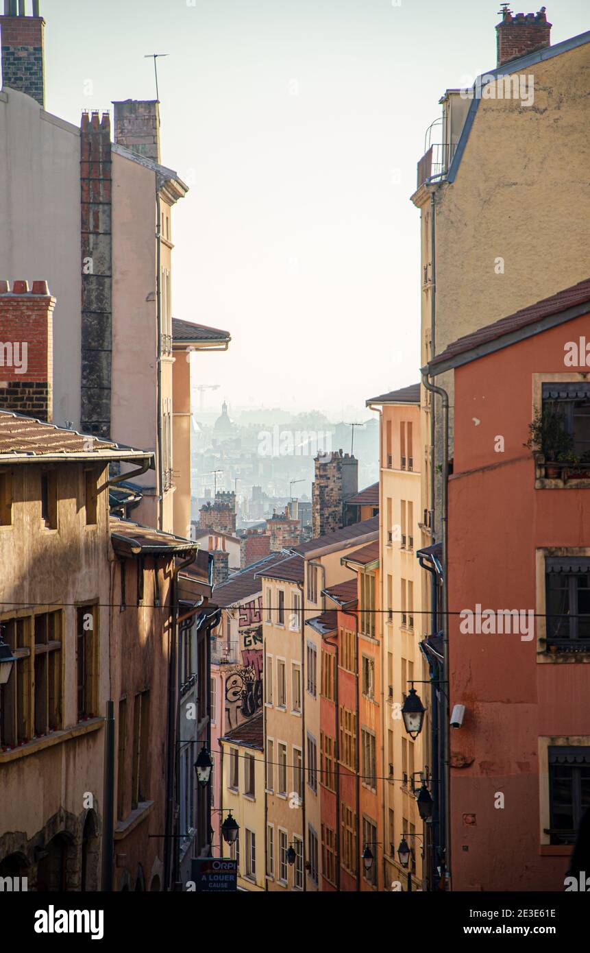 The houses in Lyon, France Stock Photo Alamy