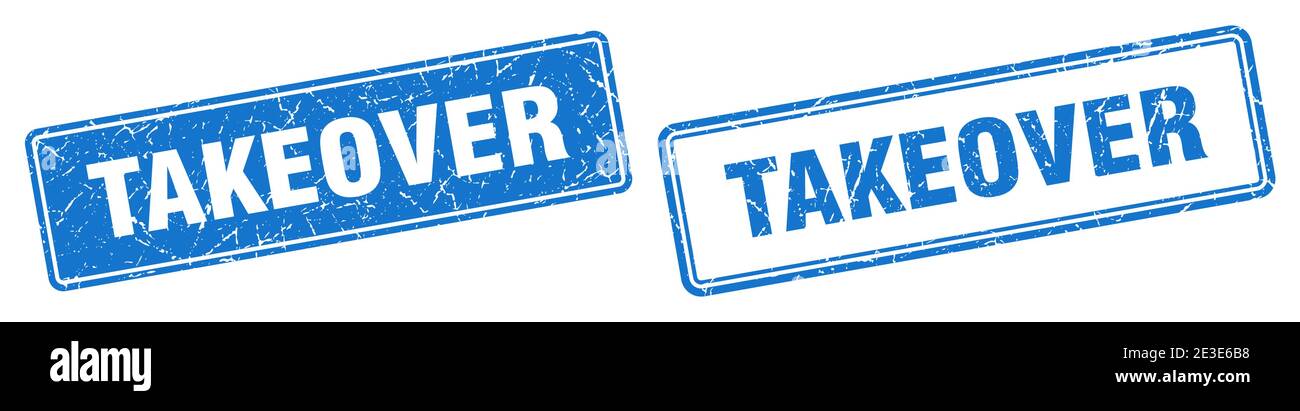 takeover square stamp. takeover grunge sign set Stock Vector