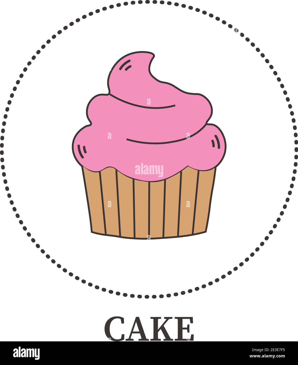 Abstract beautiful cake on white background - Vector illustration Stock Vector