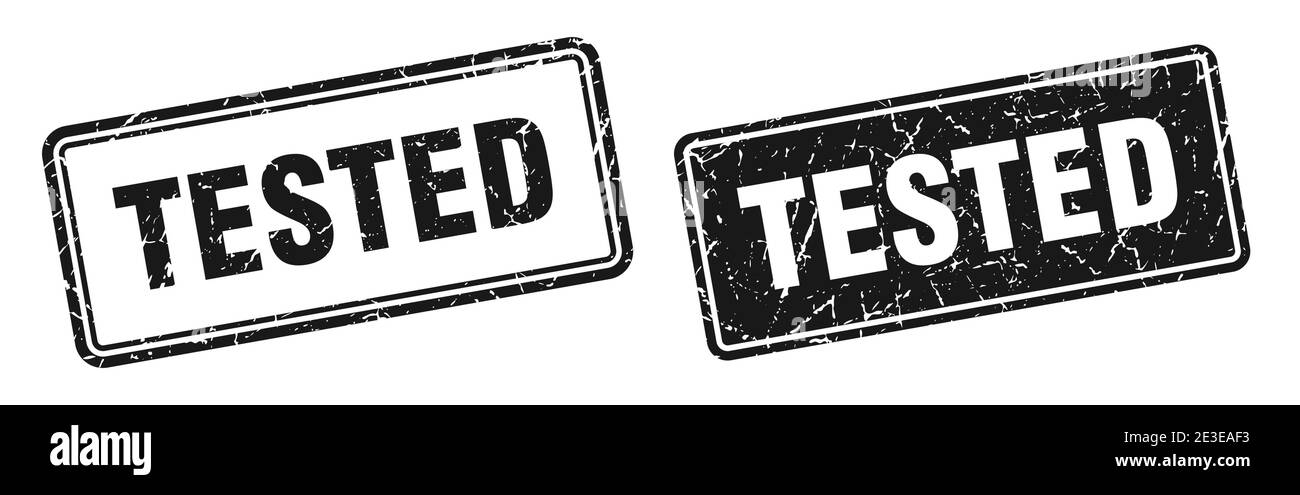 Square Testing Sign tested square stamp. tested grunge sign set Stock Vector Image & Art ...