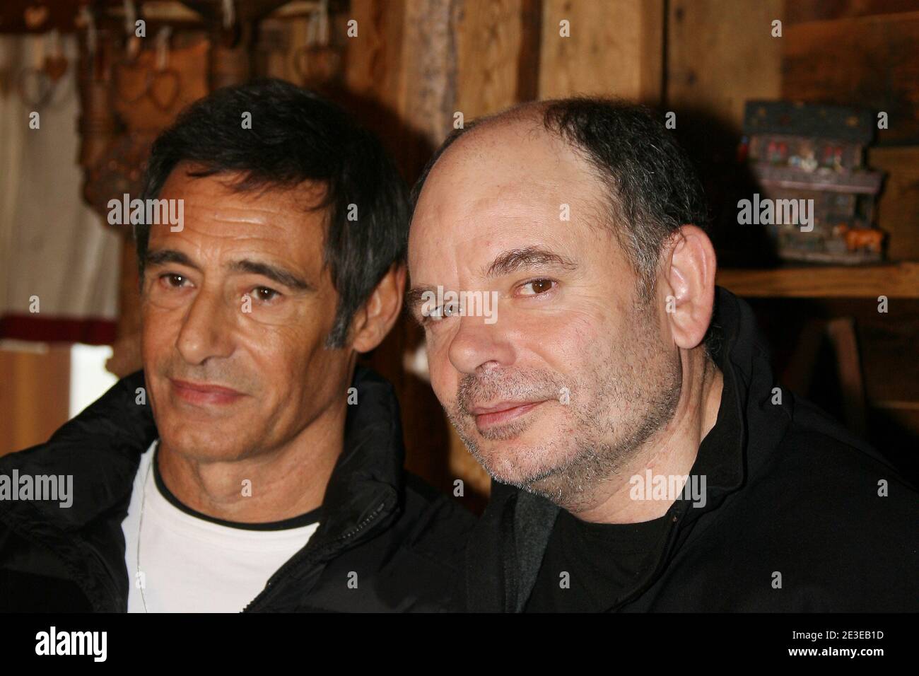 Gerard Lanvin and Jean-Pierre Darroussin pose during the 12th 'Alpe d'Huez comedy Film Festival' held at l'Alpe d'Huez, France on January 23, 2009. Photo by Guignebourg/Taamallah/ABACAPRESS.COM Stock Photo