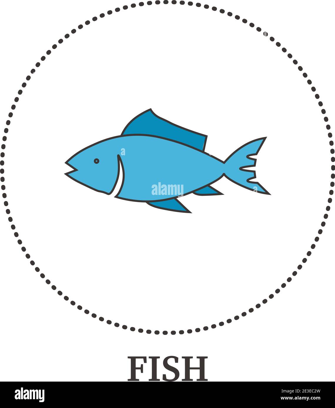 Abstract sea fish on white background - Vector illustration Stock Vector