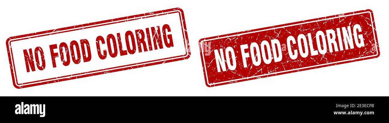 no food coloring square stamp. no food coloring grunge sign set Stock Vector Image & Art - Alamy