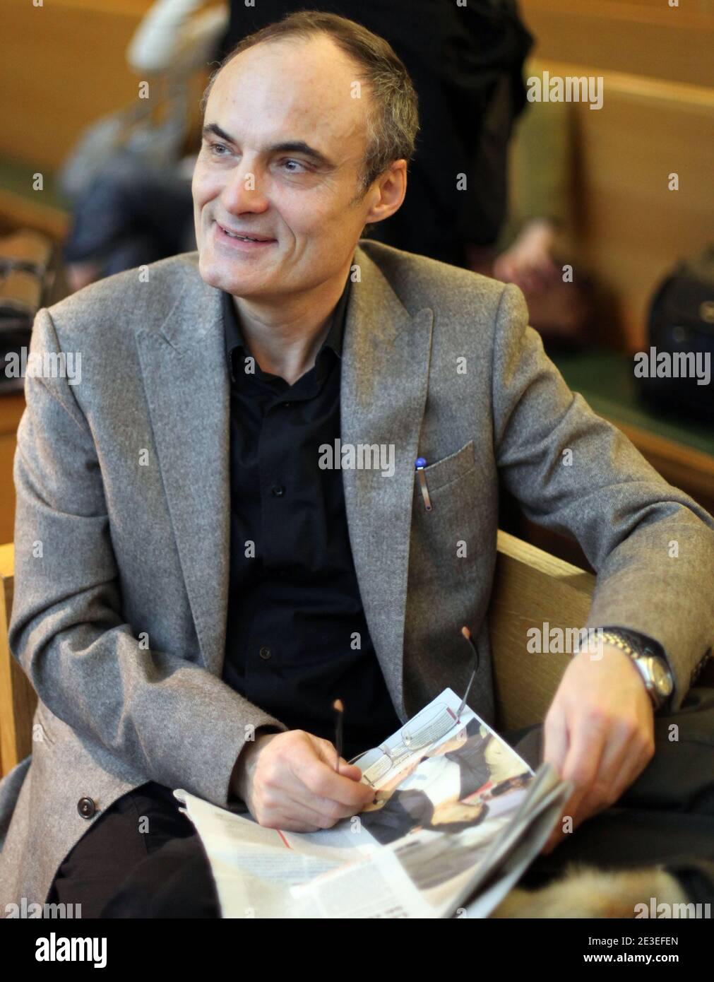 Philippe Val, rÀdacteur en chef de Charlie Hebdo, au Tribunal de Lyon, France le 27 janvier 2009, ou s'est ouvert le proces intente par la Licra au dessinateur Sine, ne Maurice Sinet, pour incitation À la haine raciale. Photo by Vincent Dargent/ABACAPRESS.COM Stock Photo