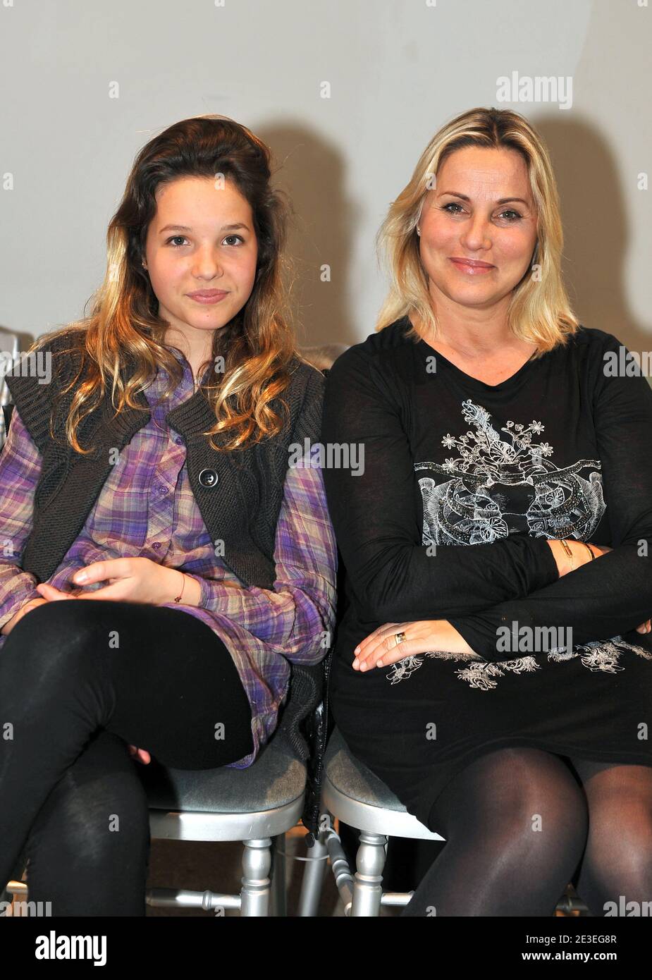 Sophie Favier and her dauhter Carla Marie (13 year old) attending the Basil Soda Spring-Summer 2009-2010 fashion show, held at Palais de Tokyo in Paris, France on January 27, 2009. Photo by Edouard Bernaux/ABACAPRESS.COM Stock Photo