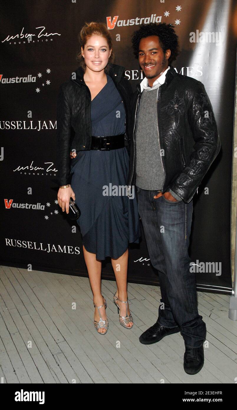 James Rukus Model Doutzen Kroes and DJ Ruckus arriving at Russell James & teNeues ...