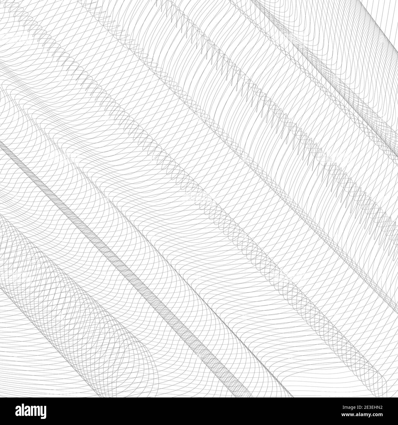 Abstract net with diagonal drapery. Gray squiggle thin lines, curves. Vector monochrome striped background. Line art pattern, textile, mesh. EPS10 Stock Vector