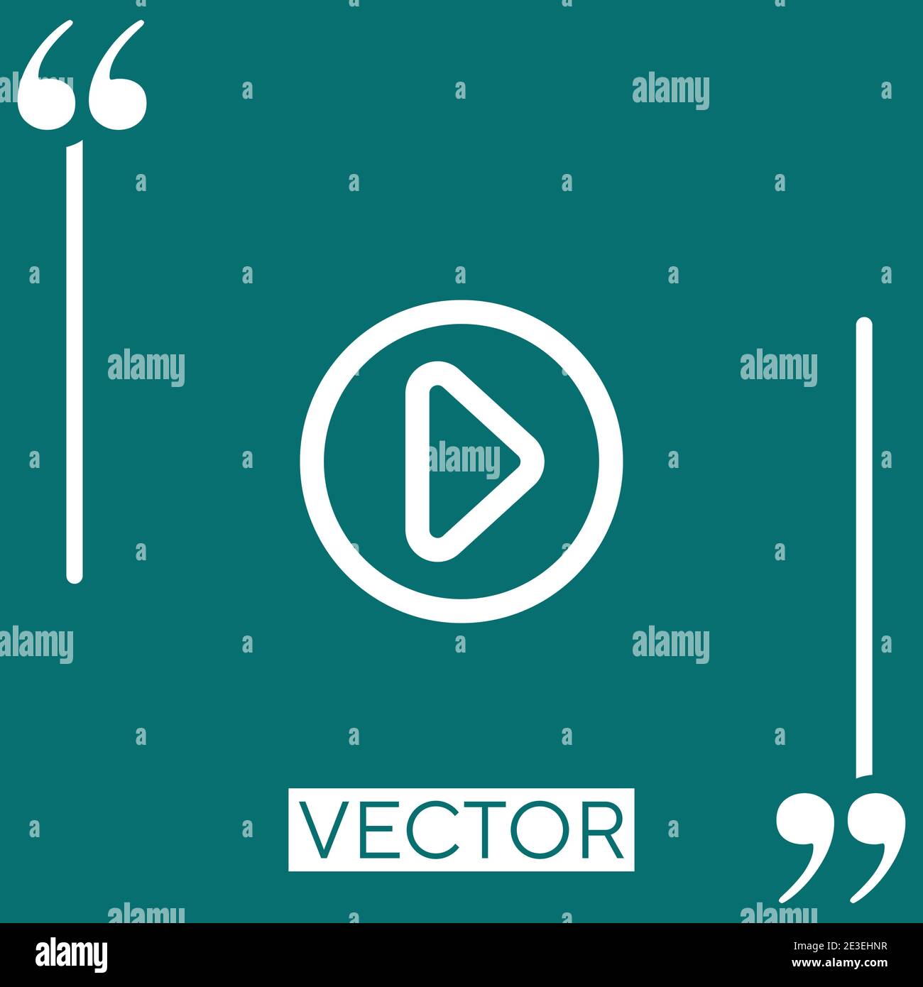 play multimedia outlined button circle vector icon Linear icon. Editable stroke line Stock Vector