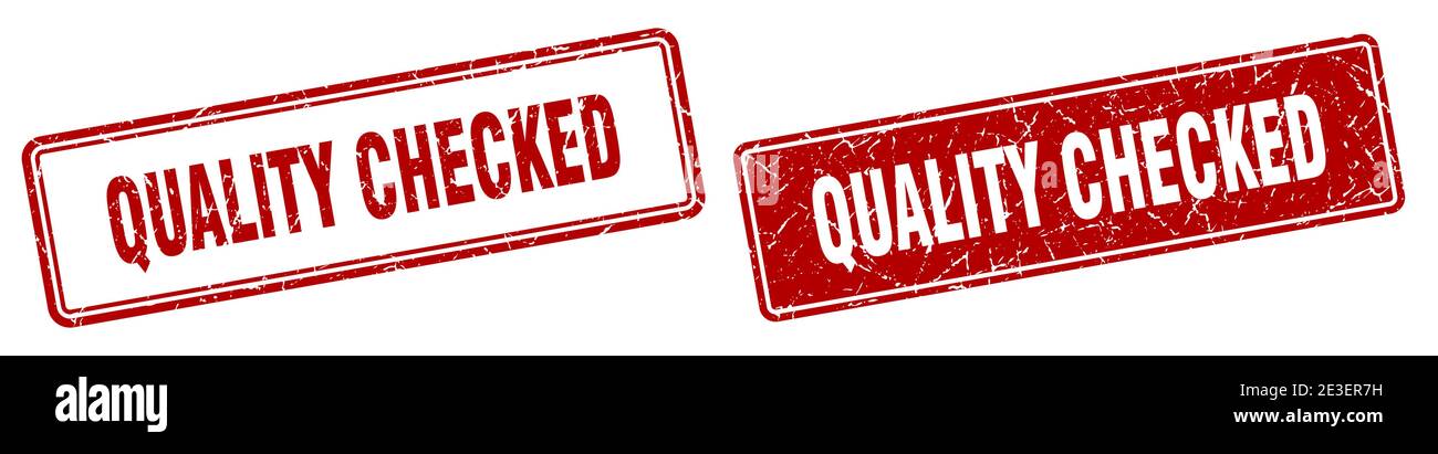 quality checked square stamp. quality checked grunge sign set Stock ...