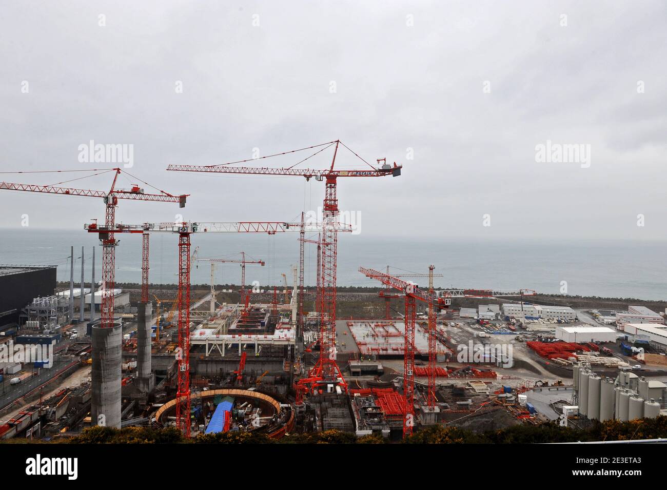 General view of Flamanville EPR 3 Nuclear Power Plant, at Flamanville, on the Cotentin Peninsula, France, on February 6, 2009. Photo by Nicolas Gouhier/ABACAPRESS.COM Stock Photo