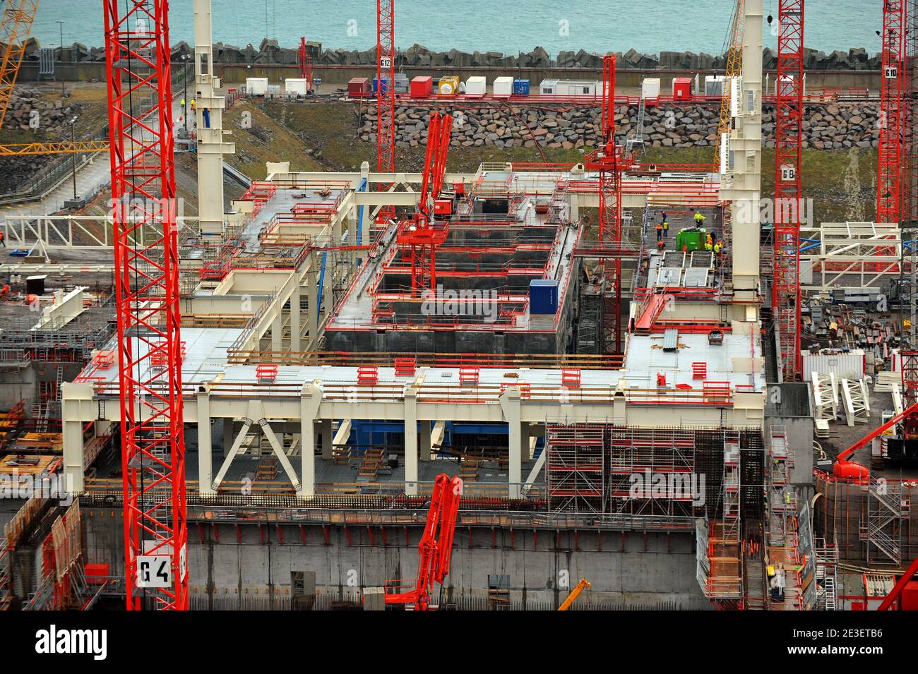 General view of Flamanville EPR 3 Nuclear Power Plant, at Flamanville, on the Cotentin Peninsula, France, on February 6, 2009. Photo by Nicolas Gouhier/ABACAPRESS.COM Stock Photo