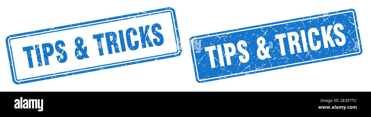 tips & tricks square stamp. tips & tricks grunge sign set Stock Vector