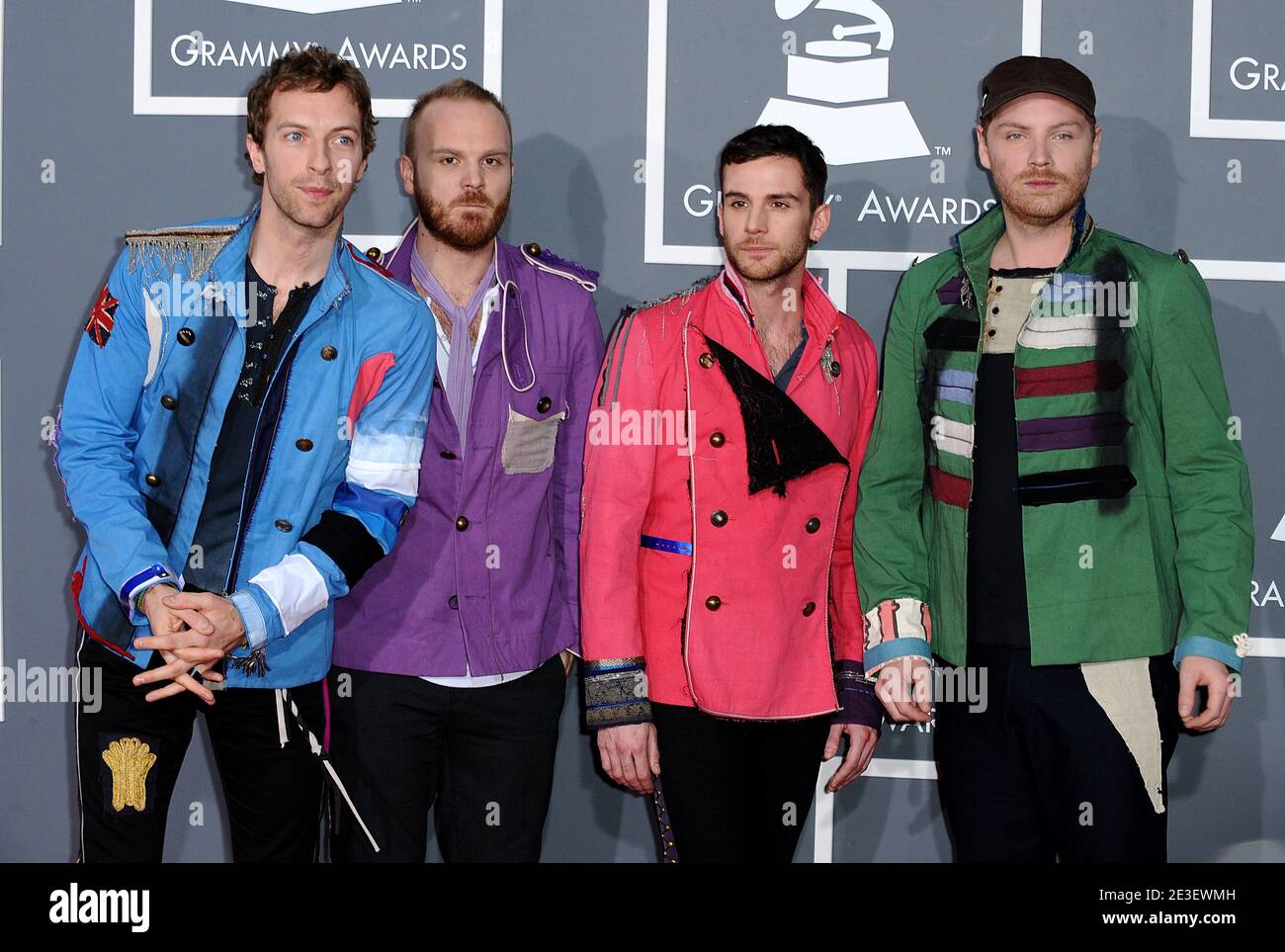 Coldplay arriving at the 51st Annual Grammy Awards, held at the Staples