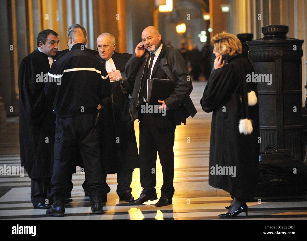 Lawyers of Yvan Colonna Pascal Garbarini, Antoine Sollacaro, Patrick Maisonneuve and Philippe Dehapiot attend the Yvan Colonna Trial at the Paris courthouse, in Paris, France, on February 9, 2009. Photo by Mousse/ABACAPRESS.COM Stock Photo