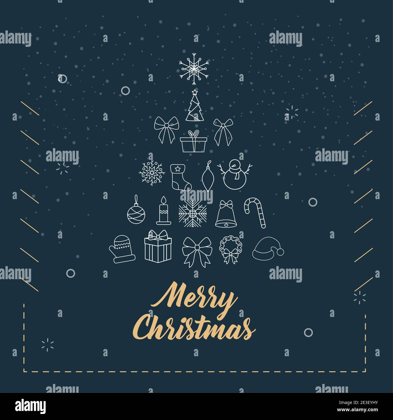 merry christmas pine tree of icon set design, winter season and ...
