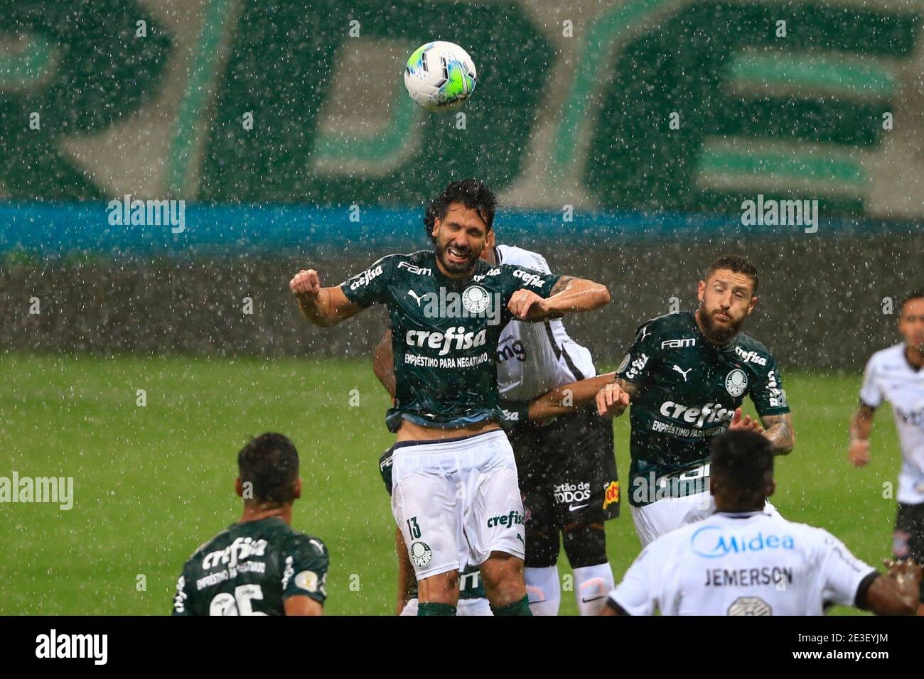 SÃO PAULO, SP - 10.03.2020: PALMEIRAS X GUARANÍ - The player Matías Viña,  from SE Palmeiras, in a game against the team of C Guaraní, during a match  valid for the second