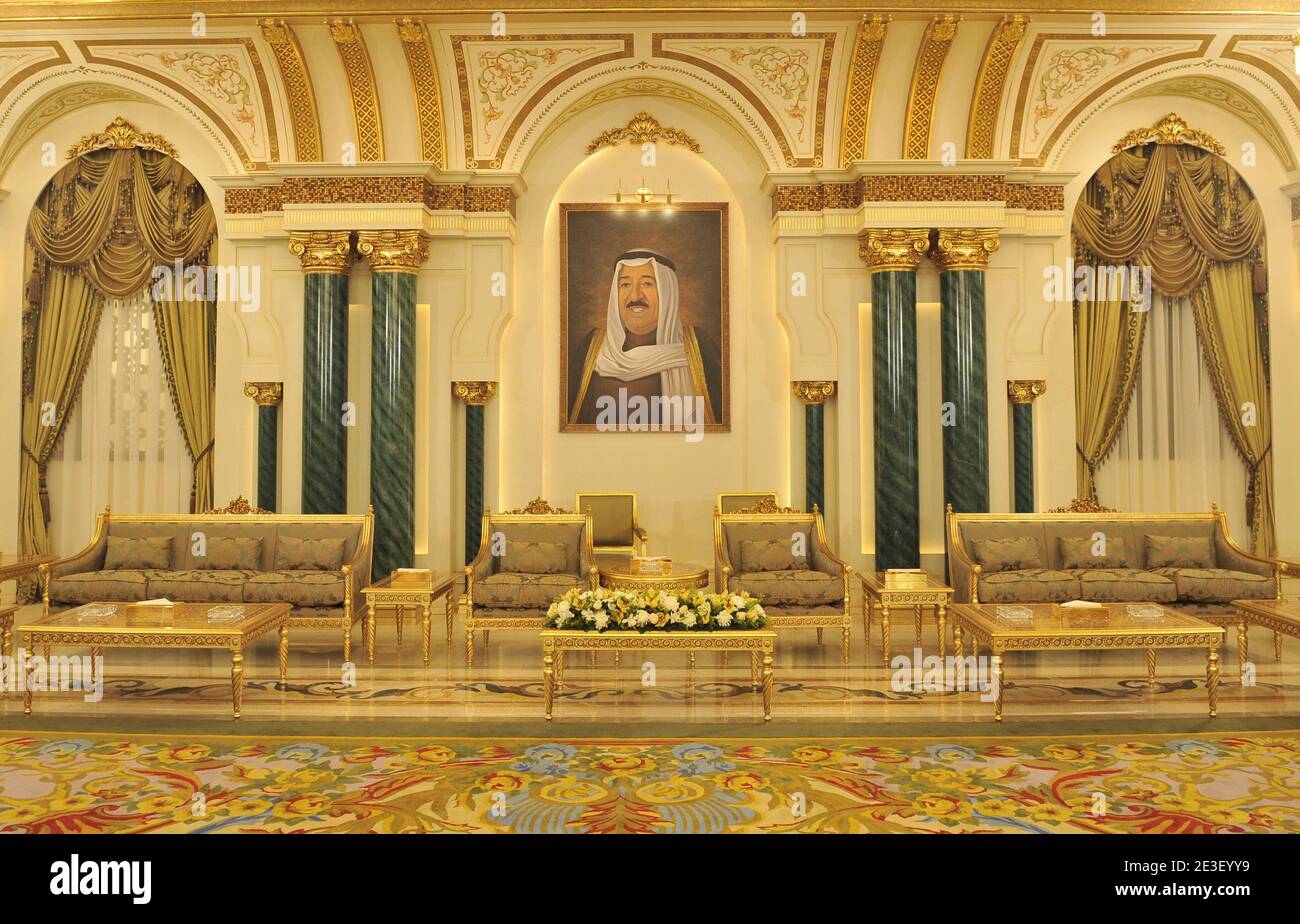 View in the Bayan Palace where French President Nicolas Sarkozy is welcomed by SA Cheikh Sabah Al Ahmed Al Jaber Al Sabah, in Kuwait city, Kuwait, on February 11, 2009. President Nicolas Sarkozy is on a two-day official visit to Oman, Bahrain and Kuwait. Photo by Christophe Guibbaud/ABACAPRESS.COM Stock Photo