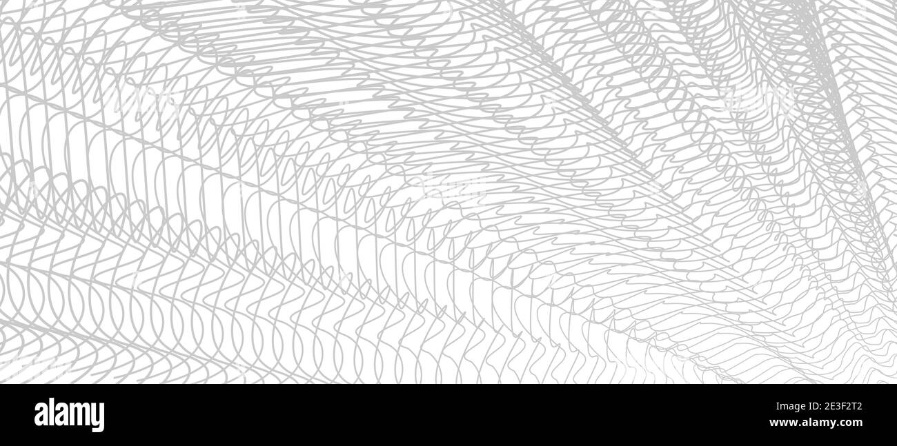 Net, textile, mesh texture. Gray tangled lines. Squiggly thin curves. Vector striped background. Monochrome line art design. Abstract pattern. EPS10 Stock Vector