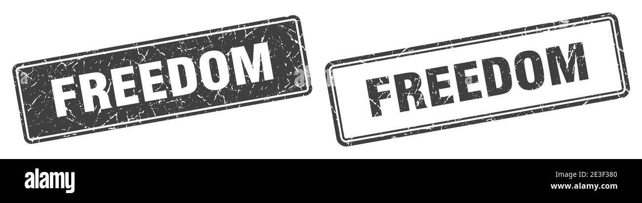freedom square stamp. freedom grunge sign set Stock Vector Image & Art ...