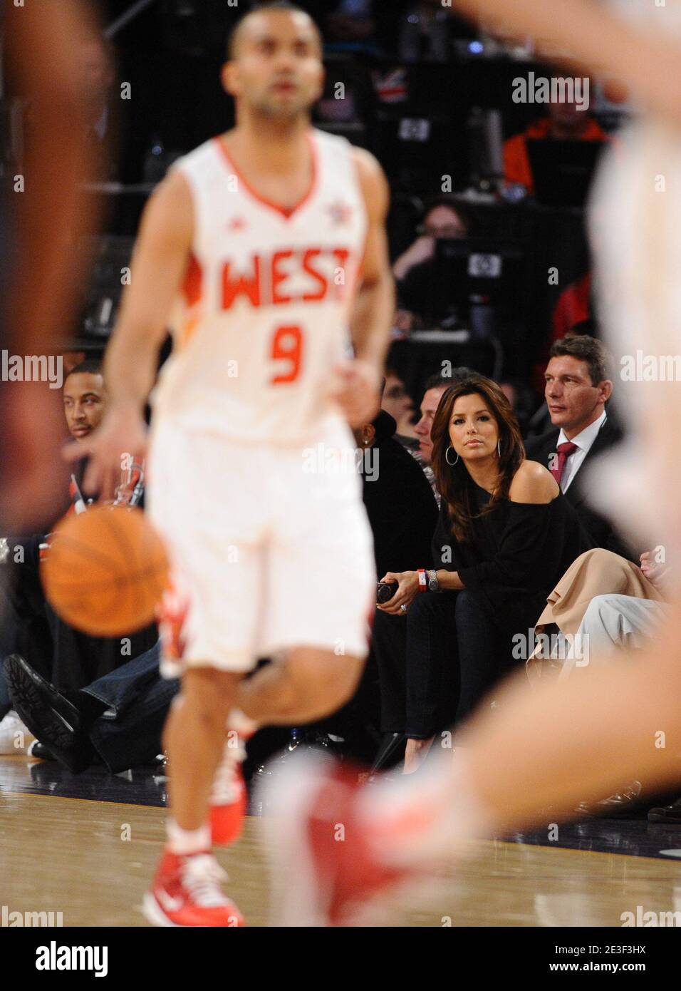 San Antonio Spurs' Tony Parker and wife Eva Longoria Parker during