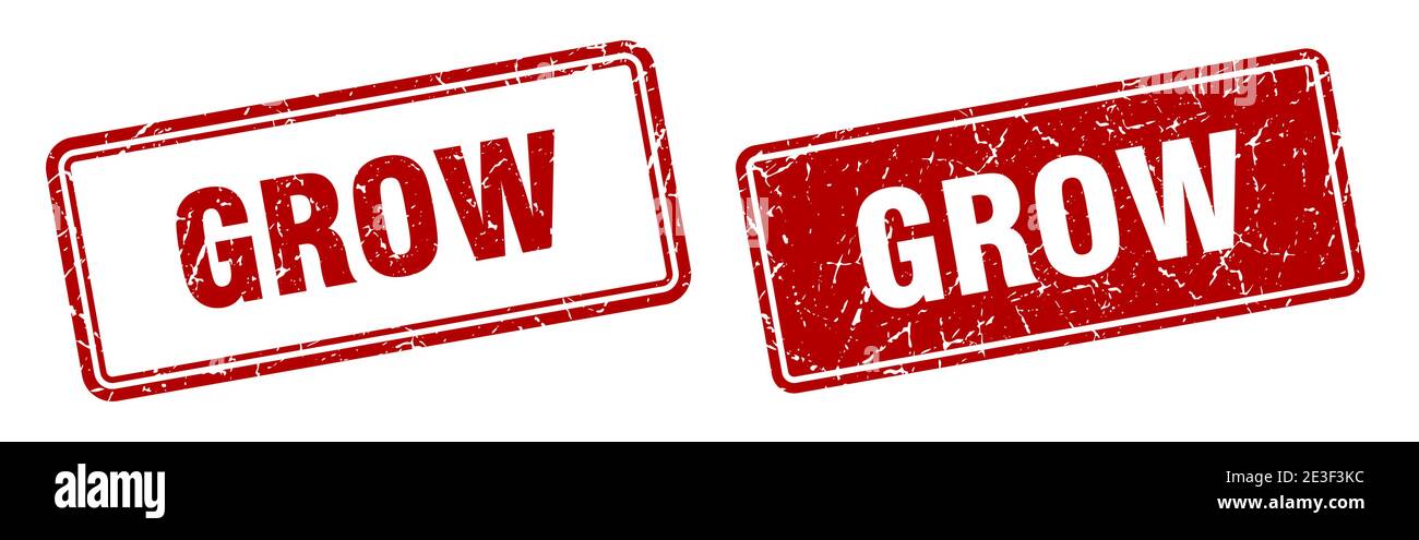 grow square stamp. grow grunge sign set Stock Vector Image & Art - Alamy