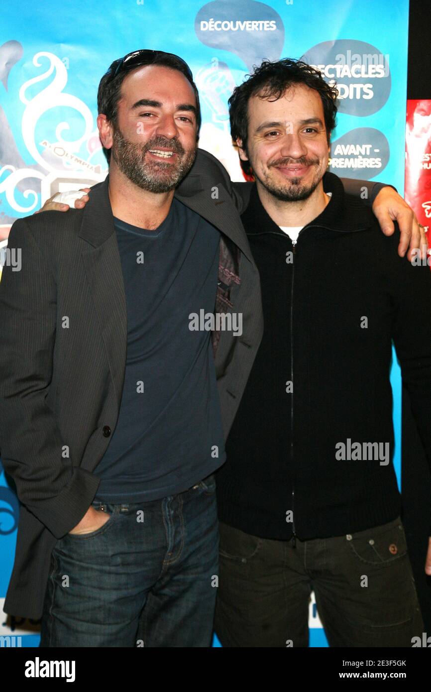 Bruno Solo and Alexandre Astier pose during the press conference of the  third edition of 'Paris fait sa comedie' held at the city hall in Paris,  France on February 19, 2009. Photo