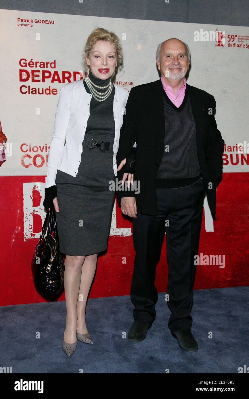 Producer Jean-Louis Livi and his wife Caroline Sihol arriving at a  screening of director Claude Chabrol's latest film 'Bellamy' to celebrate  Chabrol's 50 years of career at Park Hyatt Vendome hotel in