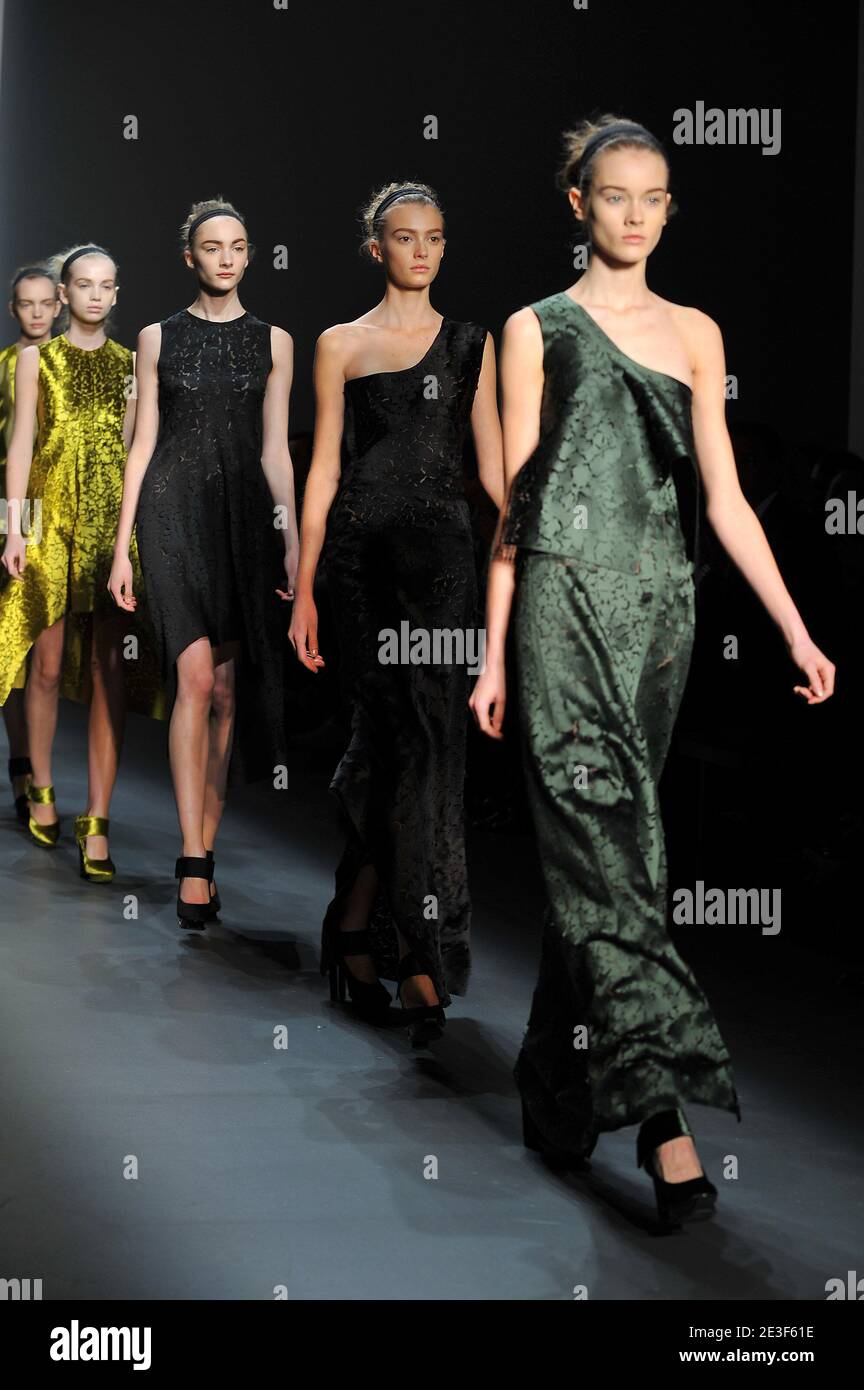 Models display a creation by Calvin Klein Women's Collection during Mercedes Benz Fashion Week Fall 2009 at 205 W. 39th Street in New York City, NY, USA on February 19, 2009. Photo Models display a creation by Calvin Klein Women's Collection during Mercedes Benz Fashion Week Fall 2009 at 205 W. 39th Street in New York City, NY, USA on February 19, 2009. Photo