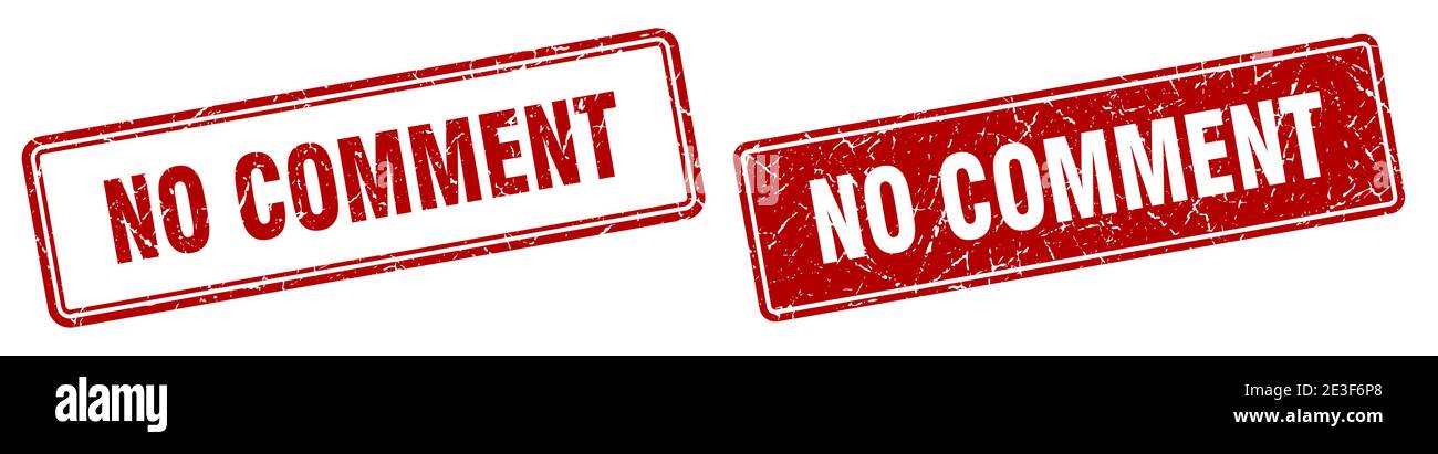 No Commenting Sign no comment square stamp. no comment grunge sign set Stock Vector Image ...