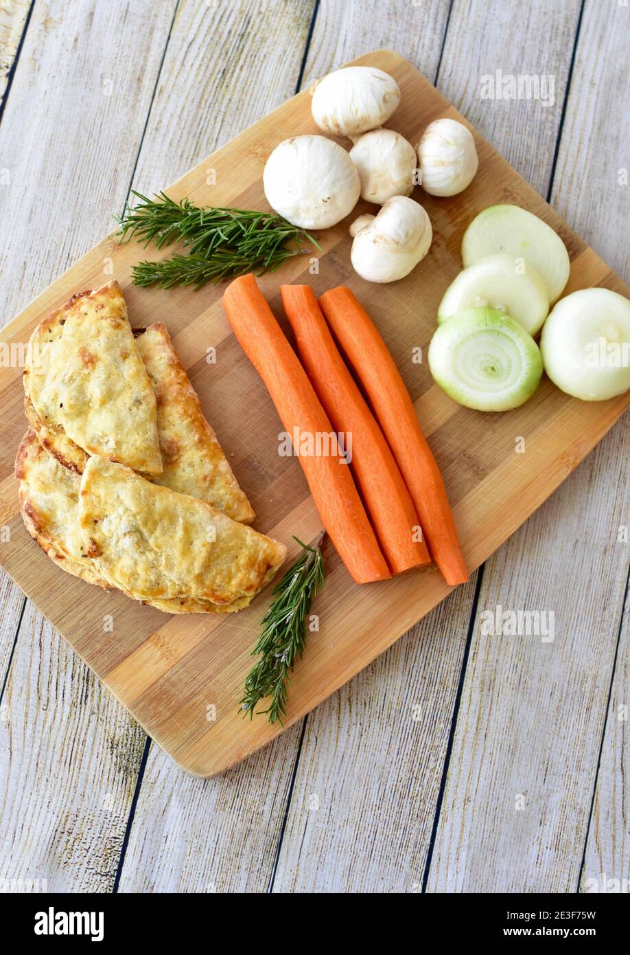 Traditional family recipe meat pies with whole fresh ingredients Stock Photo