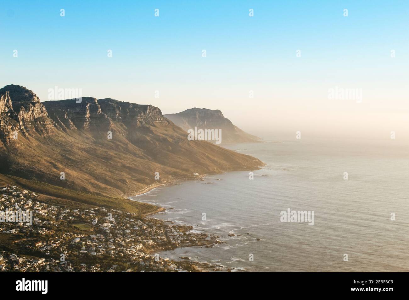View of the 12 apostles and Camps Bay seen from the peak of Lions Head
