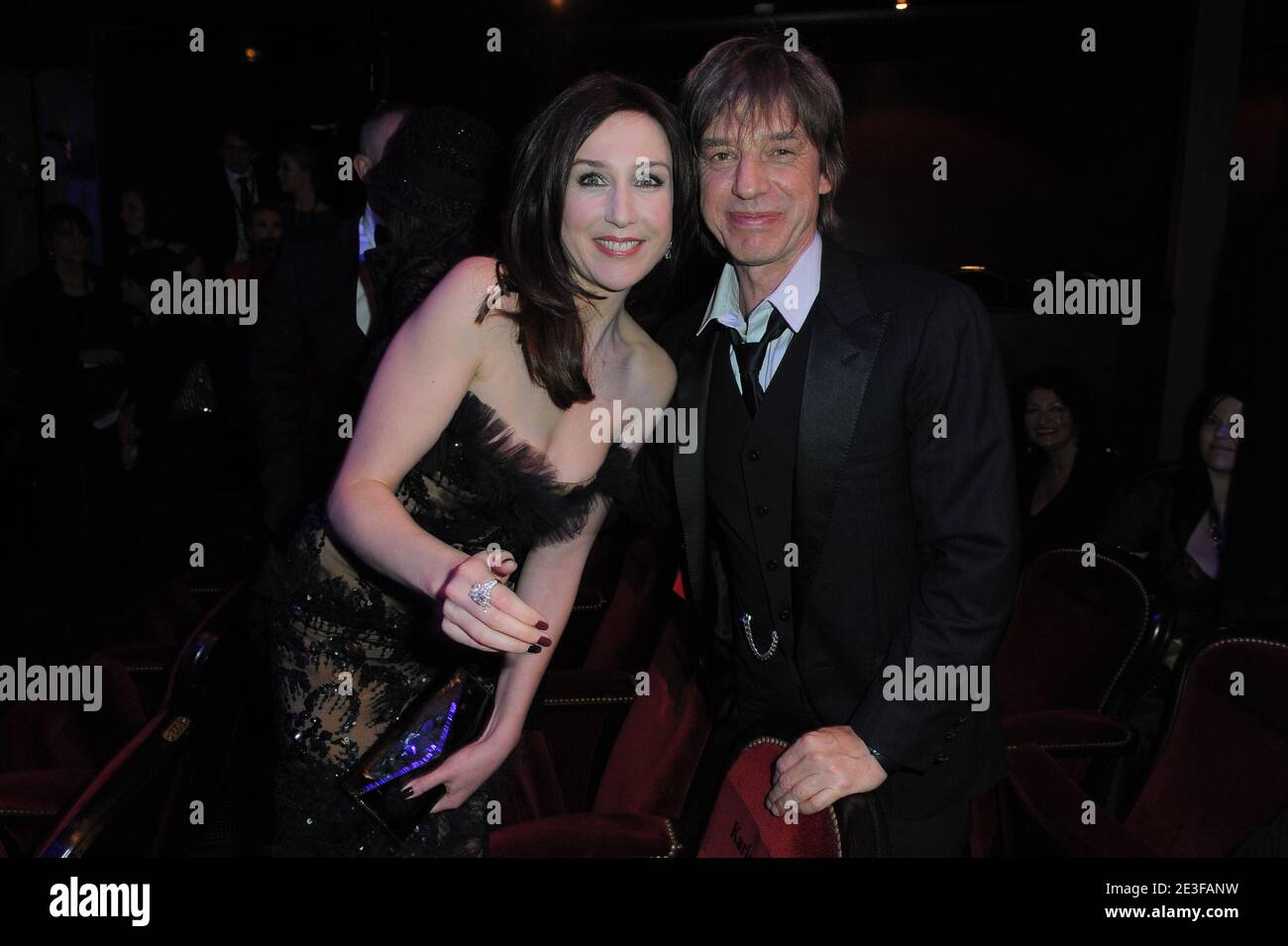 Elsa Zylberstein and Jean-Louis Aubert during the 34th Cesar ceremony ( French cinema awards) held at the Theatre du Chatelet in Paris, France on February 27, 2009. Photo by Guignebourg-Nebinger/ABACAPRESS.COM Stock Photo