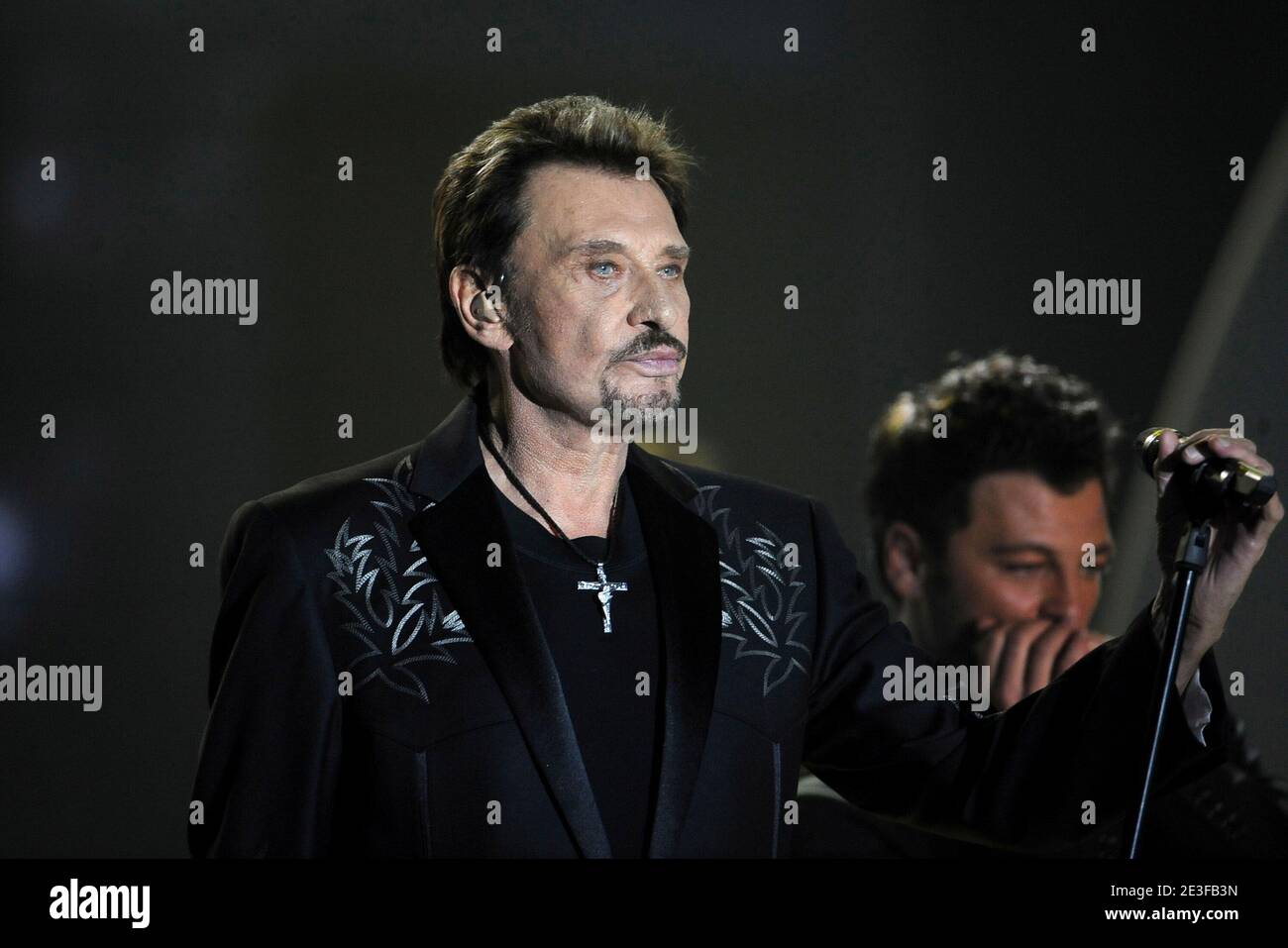 French singer Johnny Hallyday perfoms live during the 24th Victoires de ...