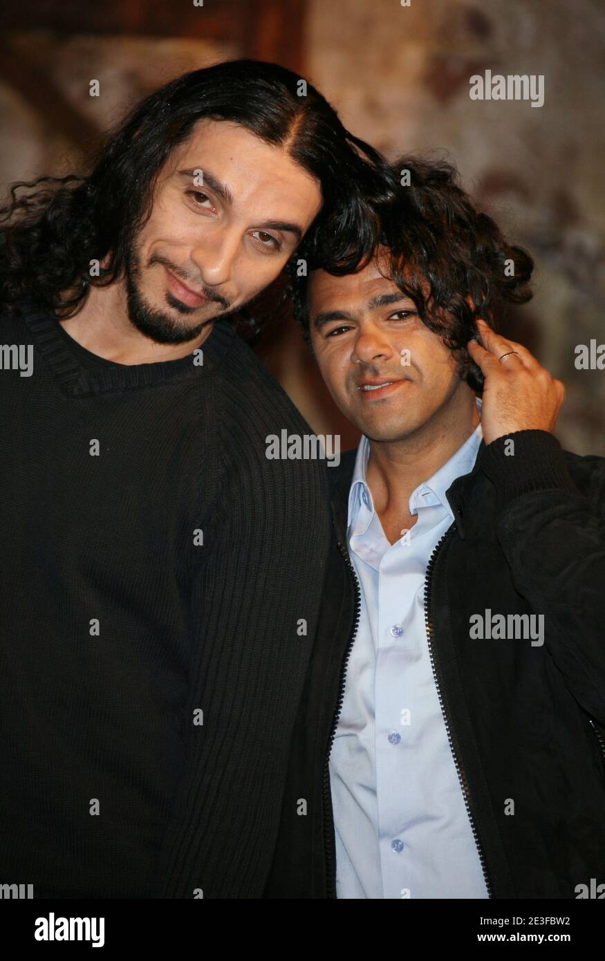 Dedo and Jamel Debbouze posing during a photocall for 'le Chihuahua de ...