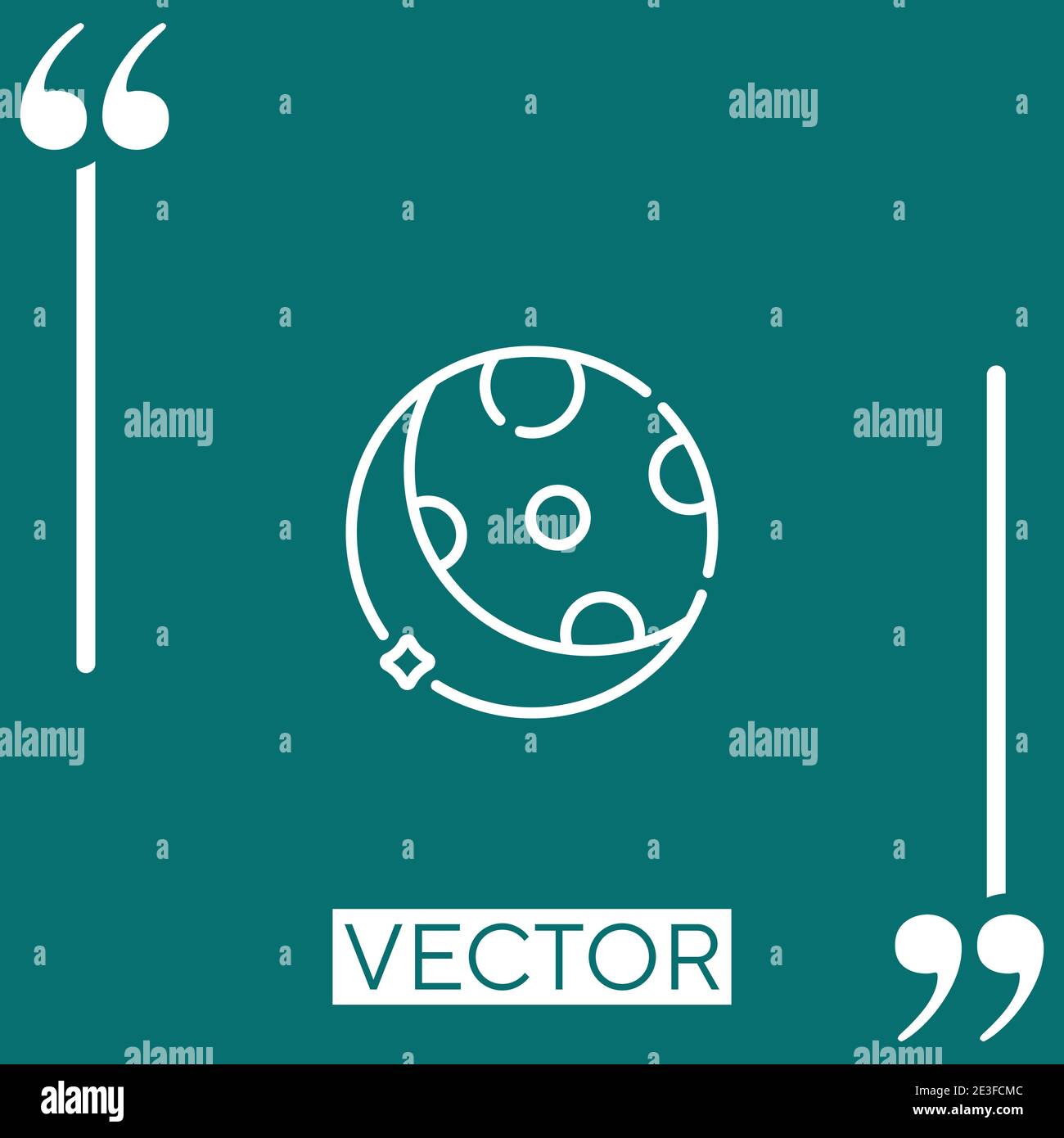 crescent moon vector icon Linear icon. Editable stroke line Stock Vector