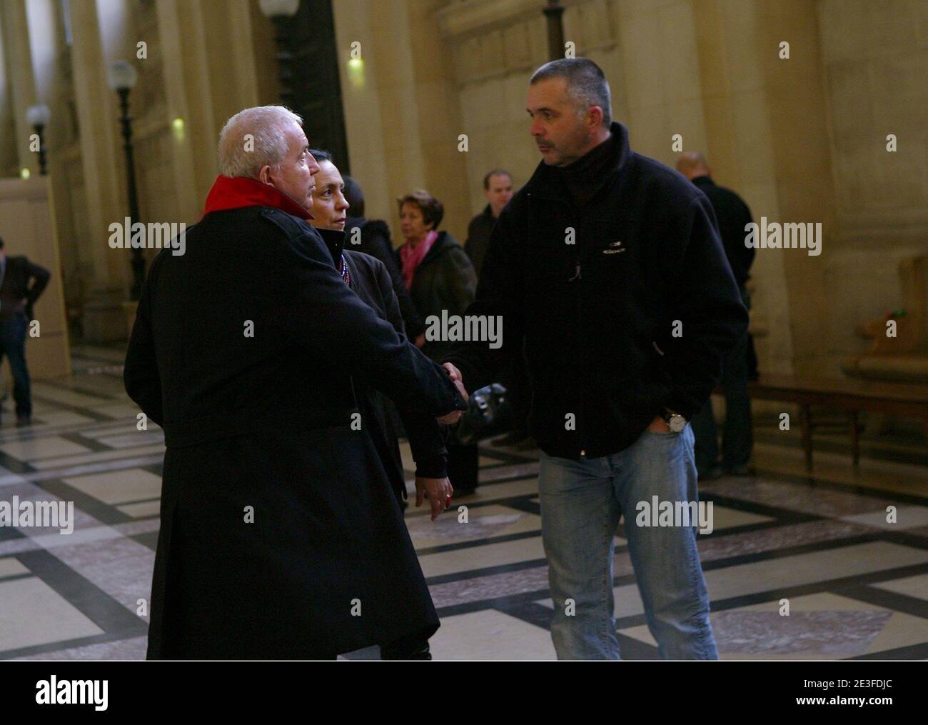 French singer Bernard Lavilliers and Stephane Colonna, brother of Yvan Colonna at the Paris courthouse to attend the Yvan Colonna Trial, in Paris, France, on March 5, 2009. Photo by Mousse/ABACAPRESS.COM Stock Photo