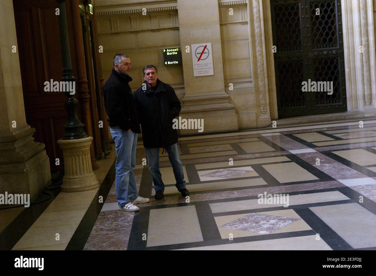 Stephane Colonna, brother of Yvan Colonna and Jean-Hugues Colonna father of Yvan Colonna at the Paris courthouse to attend the Yvan Colonna Trial, in Paris, France, on March 5, 2009. Photo by Mousse/ABACAPRESS.COM Stock Photo