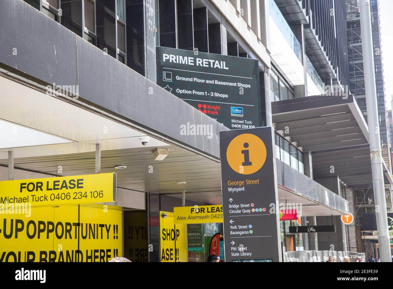 During COVID 19 pandemic shop units in Sydney city centre available for lease for rent,Sydney,NSW,Australia Stock Photo