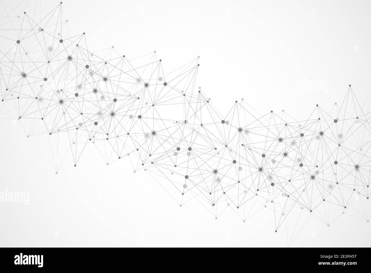 Abstract polygonal background with connected lines and dots. Minimalistic geometric pattern. Molecule structure and communication. Graphic plexus Stock Photo