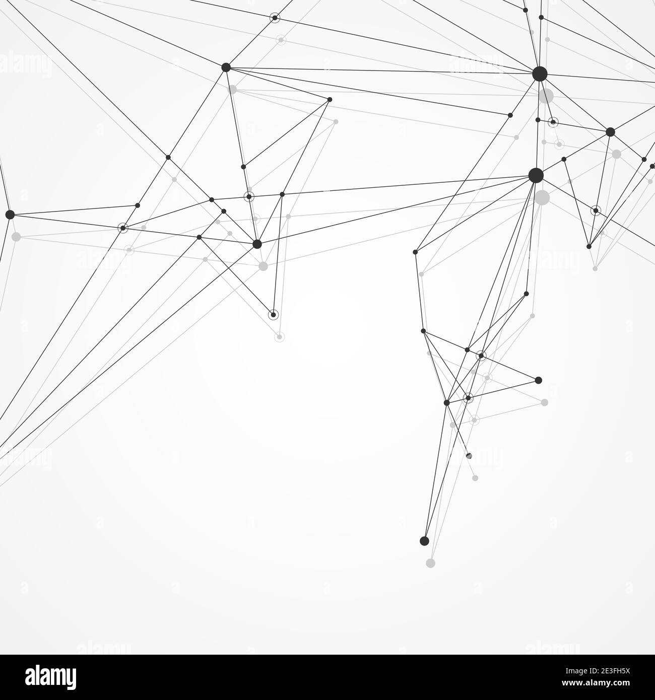 Abstract polygonal background with connected lines and dots. Minimalistic geometric pattern. Molecule structure and communication. Graphic plexus Stock Photo