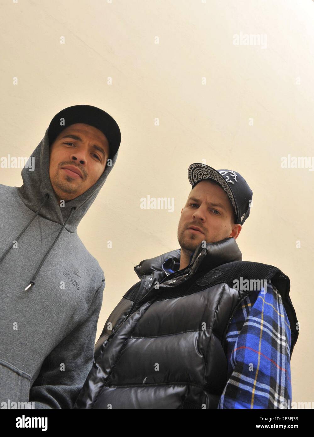 Tunisi Rapper EXCLUSIVE: Rappers Tunisiano and Stress pose at UpMusic/Warner ...