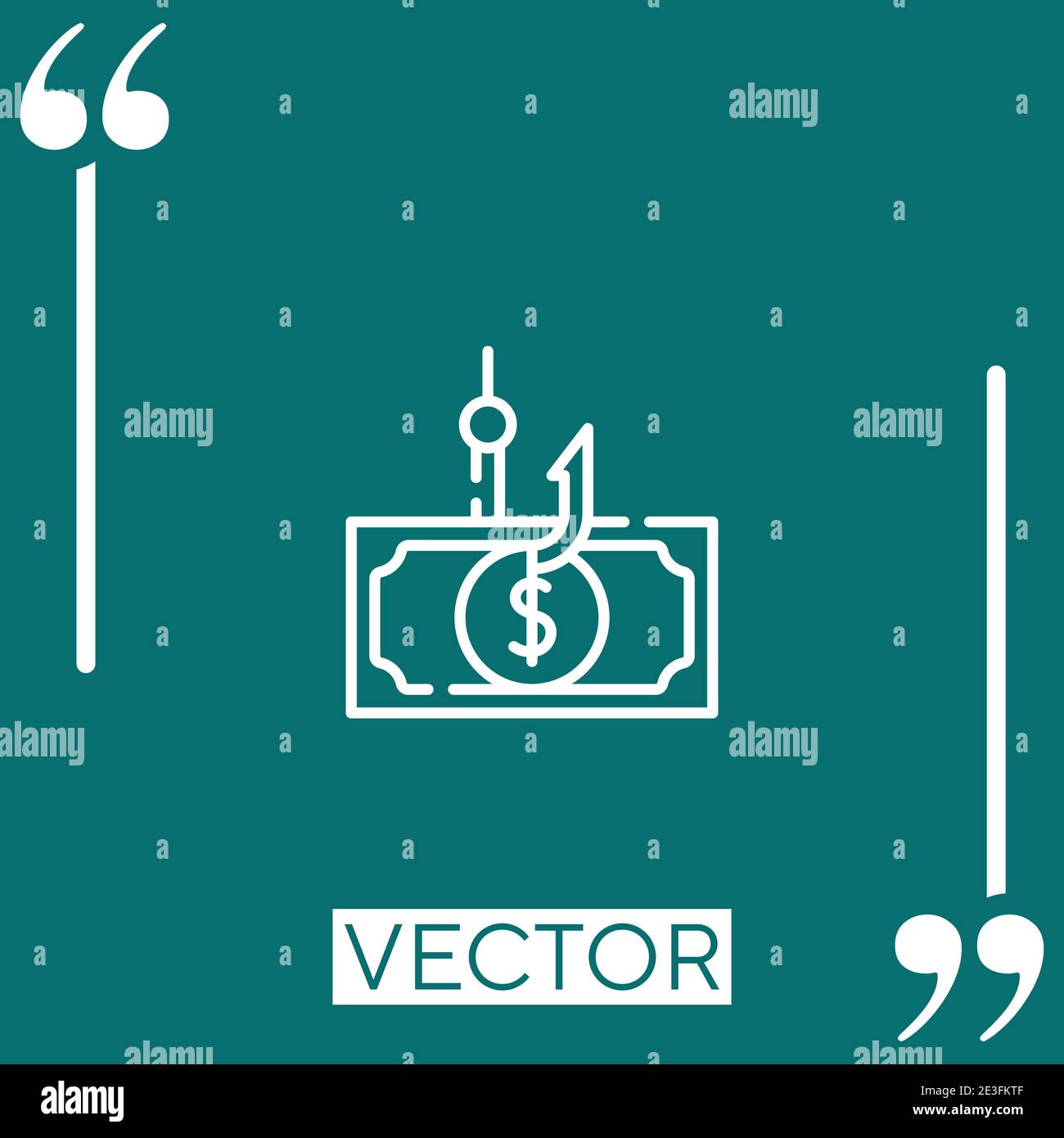 phishing vector icon Linear icon. Editable stroked line Stock Vector