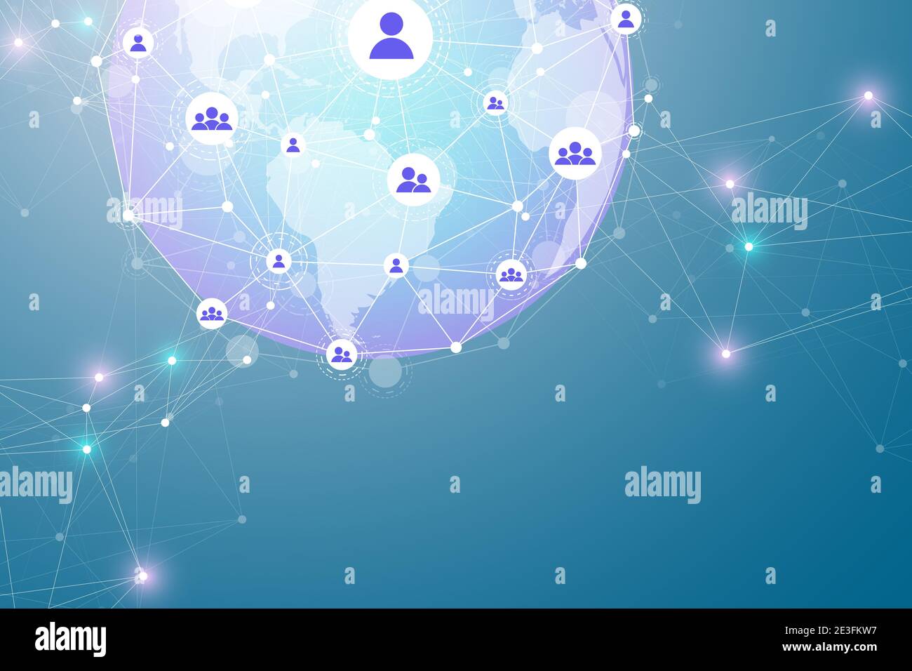 Global network connections with points and lines. Wireframe background. Abstract connection